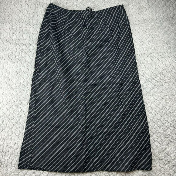 Lane Bryant Black & White Striped Maxi Skirt With Drawstring Waist Size 14/16 - Picture 2 of 7